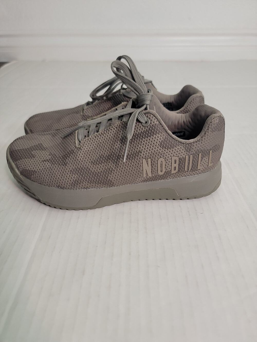 NOBULL Trainer Mens 7 Womens 8.5 SuperFabric Cross-Training Shoes Gray Camo